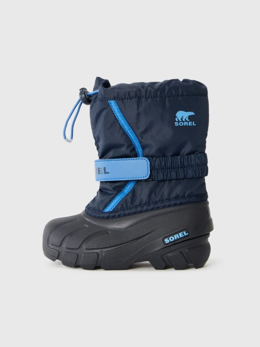 Sorel Boy's Navy Flurry Velcro Strap Outdoor Mid-Calf Winter Snow Boots Size 13